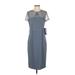 JS Collection Cocktail Dress - Sheath: Gray Print Dresses - New - Women's Size 2