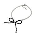 Qisuw Lovely Imitation Pearls Choker Bowknot Pendant Necklaces Chain Necklace