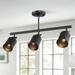 YGDU Industrial Complete Track Lighting Kits with Straight Bar Metal Shade Matte Black 3 Adjustable Heads 22.5 inches