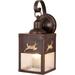Burnished Bronze 1 Light 13 inch Porch Exterior Wall Lighting Outdoor Wall Mount Rustic Wall Sconce Wildlife Wall Light Lodge Lighting Rustic Bear Porch Wall Lamp Fixture(CCOW33553BBZ1)