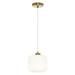 River of Goods Digby Glass and Metal Globe Shade Pendant Light - N/A White