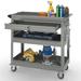 Odaof 3-Tray Rolling Tool Cart with Lock Drawers and Wheels 330 LBS Capacity Rolling Utility Tool Storage Cart Tool Service Trolley for Garage Warehouse and Repair Shop (Gray)