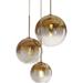 YGDU Lighting Modern 3-Pack Gold Globe Pendant Lighting Adjustable Length Lamp LED Farmhouse Light Fixtures Brass Dining Room Decor Hanging Light for Bedroom Kitchen Island Entrywayâ€¦