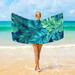 Dreamtimes Turquoise Tropical Leaves Beach Towel Microfiber 31 x 71 Large Quick Dry Travel Towel Beach Blanket for Women Men Travel Swim Camping Holiday
