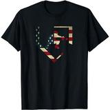High School Baseball Catcher Gear American Flag Gift Sports T-Shirt
