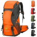 TOPCHANCES Hiking Backpack with Bag Cover 50L Waterproof Lightweight Travel Backpack for Men Women Tear-Resistant Daypack Rucksack Orange