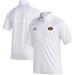 Men's adidas White Grambling Tigers Sideline Short Sleeve Quarter-Zip Pullover Top