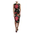 Dolce & Gabbana , Floral Print Silk Sheath Midi Dress ,Multicolor female, Sizes: 2XS