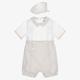 Emile Et Rose Baby Boys Beige Linen & Cotton Buster Suit Set