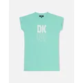 Girl's DKNY GIRLS MINT GREEN T SHIRT DRESS - Size: 6 years