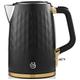 Swan SK14082BLKN Gatsby Jug Kettle in Matte Black Gold 1 7L 3kW