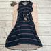 Anthropologie Dresses | Anthropologie Hutch Striped Navy Tie Front Midi Dress | Color: Blue/Purple | Size: Various