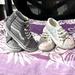 Vans Shoes | New Toddler Glitter Vans In Size 7c With Michael Kors Gently Used Size 6c | Color: Silver | Size: 7bb
