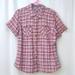 Carhartt Tops | Carhartt Pink Plaid Shirt Sleeve Button-Up Xl | Color: Pink/White | Size: Xl