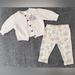 Disney Matching Sets | Baby Girls Bambi Two Piece Disney Cardigan Set Sz 3-6 M | Color: Cream/Pink | Size: 3-6mb