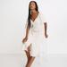 Madewell Dresses | Madewell Puff-Sleeve Button-Wrap Midi Dress In Undyed Stripe | Color: Cream/White | Size: 12