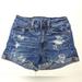 American Eagle Outfitters Shorts | American Eagle Women's Shorts Size 00 High Rise Shortie 2017 Distressed Q-1 | Color: Blue | Size: 00