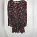 American Eagle Outfitters Dresses | American Eagle Women's Floral Bell Sleeve Mini Skater Dress Size Large | Color: Black/Red | Size: L