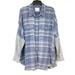 American Eagle Outfitters Tops | American Eagle Shirt Plaid Blue Button Down Long Sleeve Oversized | Color: Blue | Size: M
