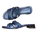 Coach Shoes | Coach Ariana Navy Leather Slip On Sandals | Color: Blue | Size: 7