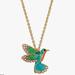 Kate Spade Jewelry | Kate Spade Hummingbird Necklace Green Scenic Route Bird Pendant | Color: Gold/Green | Size: Os