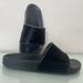 Adidas Shoes | Adidas Adilette Slides Black Leather Cow Hide Made In Italy Size 7 Uk 6 Comfort | Color: Black | Size: 7