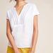 Anthropologie Tops | Anthropologie Dolan Top Womens Xs Extra Small White Split V Neck Crochet Accent | Color: White | Size: Xs