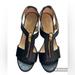 Michael Kors Shoes | Michael Kors Leather Heels. Open Toe With Gold Zipper Fastening. Size 10m. | Color: Black | Size: 10