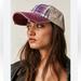 Free People Accessories | Free People Crossroads Mixed Plaid Baseball Hat Os Nwot | Color: Red | Size: Os