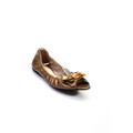 Kate Spade New York Shoes | Kate Spade New York Womens Leather Rhinestone Peep Toe Flats Brown Size 6.5 | Color: Brown | Size: 6.5