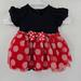 Disney One Pieces | Disney Minnie Mouse Dress Onsie 18 24 Months Baby Girl Disneyland | Color: Black/Red | Size: 18-24mb