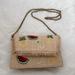 J. Crew Bags | J. Crew Convertible Raffia Straw Clutch Handbag Embroidered Fruit Chain Strap | Color: Cream/Tan | Size: Os