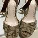 Coach Shoes | Coach Women Sandals Wedge Ankle Strap Size 7 Good Condition | Color: Tan | Size: 7