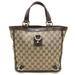 Gucci Bags | Gucci 130739 Tote Bag Abbey Line Gg Canvas X Leather Brown 250313 | Color: Brown | Size: Os