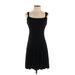 Ann Taylor LOFT Casual Dress - Mini Scoop Neck Sleeveless: Black Solid Dresses - Women's Size 0