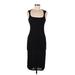 Heart & Hips Casual Dress - Midi: Black Print Dresses - Women's Size Medium
