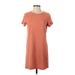 Universal Thread Casual Dress - Mini Crew Neck Short sleeves: Orange Print Dresses - Women's Size Small