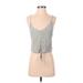 Lulus Sleeveless Blouse: Gray Print Tops - Women's Size Small