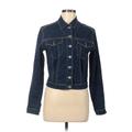 David Bitton Denim Jacket: Short Blue Print Jackets & Outerwear - Women's Size Medium