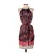 DKNY Jeans Cocktail Dress: Red Paisley Dresses - Women's Size Small