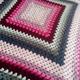 Crochet blanket from Ireland pink and grey afghan blanket Irish handmade granny square throw cosy crocheted wool lap rug Ireland gift V*