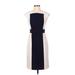 Calvin Klein Casual Dress - Sheath: Ivory Color Block Dresses - Women's Size 2