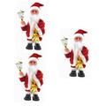 Amosfun Santa Toys 3pcs Holiday Santa Kazuha Plush Santa Claus Figure Santa Claus Ornament Electric Christmas Santa Plush Toy Dance Santa Toy Toys Christmas Musical Toy The Bell Red Doll