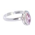 925 Sterling Silver Rose Quartz Engagement Ring Handcrafted Design Pretty Piece Size 59 (18.8)