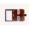 Playing Card Case - Fits Two Decks - Vegan Leather - Space for Pen and Notepad - Poker Case (Brown)