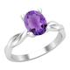 Dazzlingrock Collection 8x6mm Oval Amethyst Twisted Solitaire Engagement Ring for Women in 925 Sterling Silver, Size 5