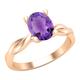 Dazzlingrock Collection 8x6mm Oval Amethyst Twisted Solitaire Engagement Ring for Women in 18K Solid Rose Gold, Size 5