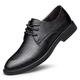 Oxford Dress Shoes for Men Lace Up Plaid Embossed Vegan Leather Derby Shoes Block Heel Rubber Sole Slip Resistant Anti-Slip Wedding (Color : Black, Size : 8 UK)