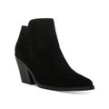 AQUA COLLEGE Womens Black Waterproof Nellie Pointed Toe Stacked Heel Zip-Up Leather Booties UK Size 5.5