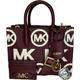 Michael Kors Mirella Small Shopper Top Zip Bag bundled SM TZ Coinpouch Purse Hook (Dark Cherry Logo)